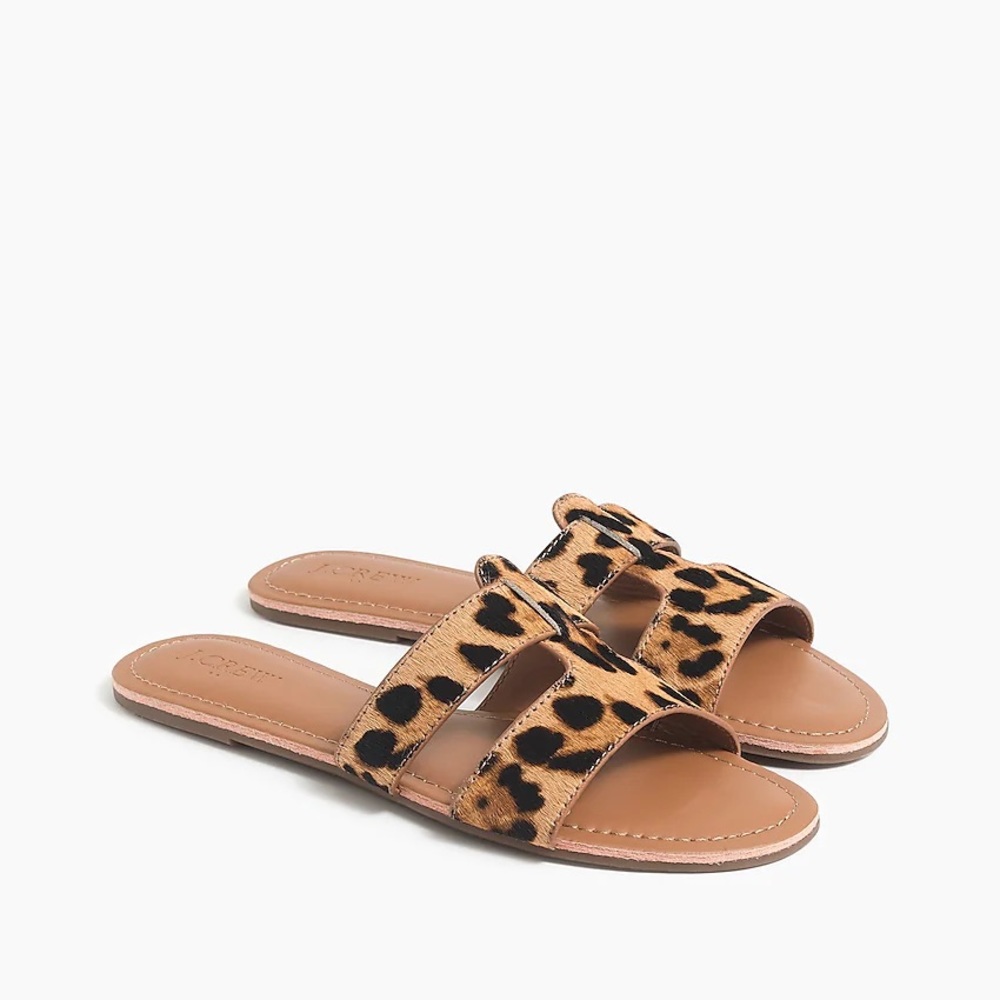 NWT J Crew Womens Slip on Sandal - Leopard Print - Size 9